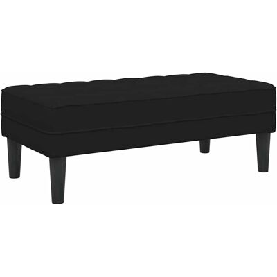 Banquette Noire en Bois et Cuir Synthétique de Taille Moyenne - Mobilier Banquette Noire en Bois et Cuir Synthétique de Taille Moyenne - Mobilier