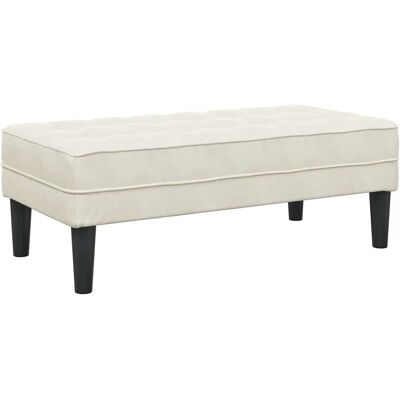 vidaXL banc avec coussin Crème 113 x 57 x 39 cm Velours vidaXL banc avec coussin Crème 113 x 57 x 39 cm Velours