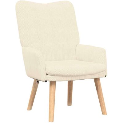 Vidaxl - Corduroy Upholstered Chair - Cream - Armchair Vidaxl - Corduroy Upholstered Chair - Cream - Armchair