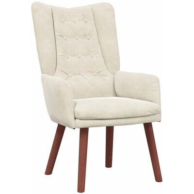 vidaXL fauteuil Crème 63 x 67 x 94 cm Velours vidaXL fauteuil Crème 63 x 67 x 94 cm Velours