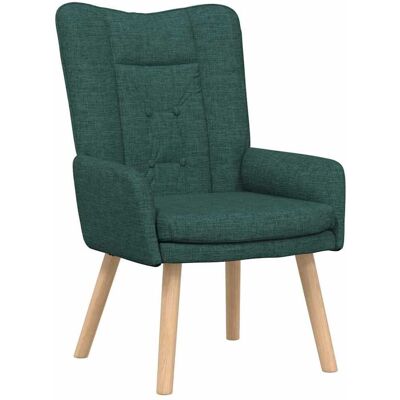 vidaXL fauteuil Vert foncé 63 x 67 x 94 cm Tissu et contreplaqué vidaXL fauteuil Vert foncé 63 x 67 x 94 cm Tissu et contreplaqué