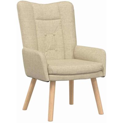 vidaXL fauteuil Crème 63 x 67 x 94 cm Tissu et contreplaqué vidaXL fauteuil Crème 63 x 67 x 94 cm Tissu et contreplaqué