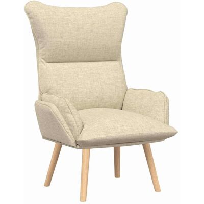 vidaXL fauteuil Crème 69 x 74 x 93 cm Fabric and Plywood vidaXL fauteuil Crème 69 x 74 x 93 cm Fabric and Plywood