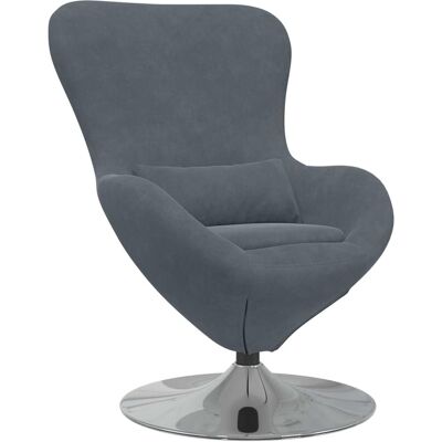 Fauteuil Oeuf en Velours Gris Foncé Vidaxl - Fauteuil Fauteuil Oeuf en Velours Gris Foncé Vidaxl - Fauteuil