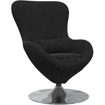 vidaXL Fauteuil œuf Noir Velours vidaXL Fauteuil œuf Noir Velours