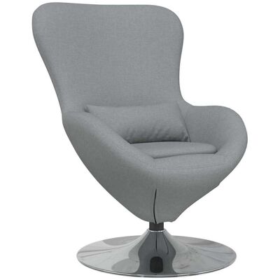vidaXL Fauteuil œuf Gris clair 63 x 73 x 90 cm tissu vidaXL Fauteuil œuf Gris clair 63 x 73 x 90 cm tissu