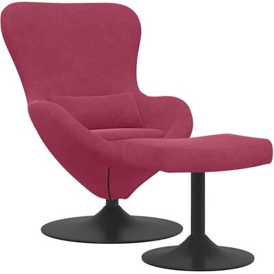 Fauteuil Oeuf avec Ottoman en Velours - Fauteuil Fauteuil Oeuf avec Ottoman en Velours - Fauteuil