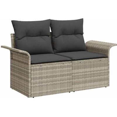 Canapé de jardin 2 places Vidaxl - Rotin synthétique et coussins Canapé de jardin 2 places Vidaxl - Rotin synthétique et coussins