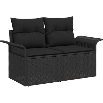 Canapé de Jardin Vidaxl - Noir, Coussins amovibles, Résistant aux UV - Mobilier de Jardin Canapé de Jardin Vidaxl - Noir, Coussins amovibles, Résistant aux UV - Mobilier de Jardin