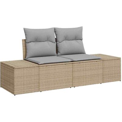 Canapé de Jardin 2 Places VIDAXL - Beige, Résistant à l'eau, Rangement Canapé de Jardin 2 Places VIDAXL - Beige, Résistant à l'eau, Rangement