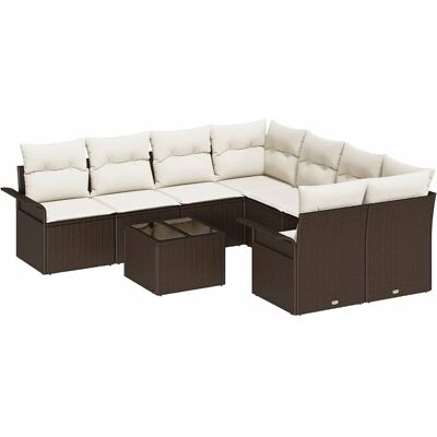 VIDAXL - Ensemble de Canapés de Jardin 9 Pièces avec Coussins - Mobilier d'extérieur VIDAXL - Ensemble de Canapés de Jardin 9 Pièces avec Coussins - Mobilier d'extérieur