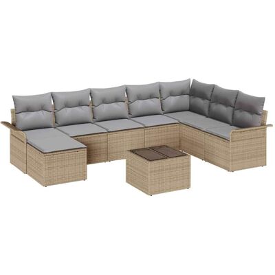 Vidaxl - Ensemble de Canapé de Jardin 9 Pièces en Rattan Polyester Noir Vidaxl - Ensemble de Canapé de Jardin 9 Pièces en Rattan Polyester Noir