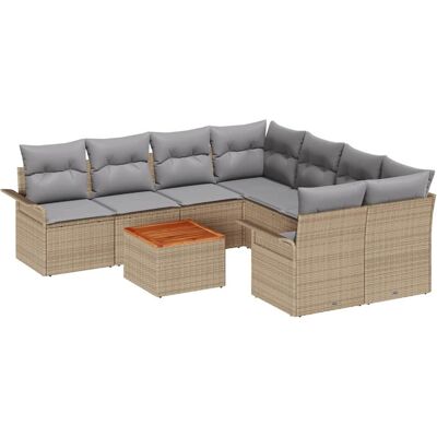 Ensemble de Canapés de Jardin Beige - 9 Pièces - Mobilier d'Extérieur Ensemble de Canapés de Jardin Beige - 9 Pièces - Mobilier d'Extérieur