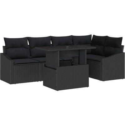 Ensemble de Canapés de Jardin Vidaxl - Noir, 6 Pièces - Mobilier de Jardin Ensemble de Canapés de Jardin Vidaxl - Noir, 6 Pièces - Mobilier de Jardin