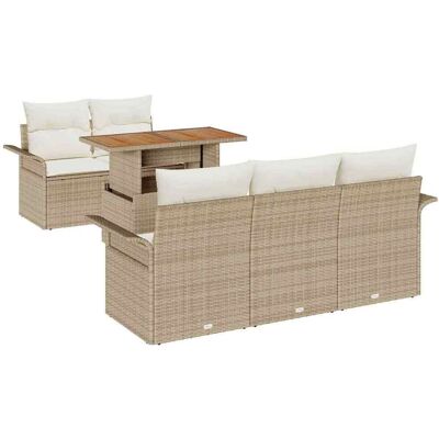 Ensemble de Canapés de Jardin Vidaxl - Ratan Beige Moderne avec Coussins Ensemble de Canapés de Jardin Vidaxl - Ratan Beige Moderne avec Coussins