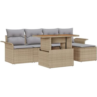 Ensemble de Salle à Manger de Jardin Beige - Résistant aux UV pour 5 Personnes Ensemble de Salle à Manger de Jardin Beige - Résistant aux UV pour 5 Personnes