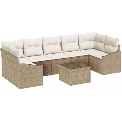 Ensemble de Canapés de Jardin Beige 8 Pièces Ensemble de Canapés de Jardin Beige 8 Pièces