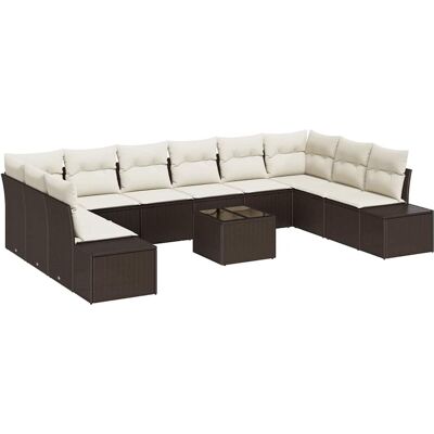 Ensemble de Canapés de Jardin Vidaxl - Gris, 10 Pièces, Modulaire, Résistant aux Intempéries Ensemble de Canapés de Jardin Vidaxl - Gris, 10 Pièces, Modulaire, Résistant aux Intempéries
