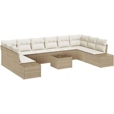 Ensemble de Canapé de Jardin Beige 11 pièces - Mobilier d'extérieur Ensemble de Canapé de Jardin Beige 11 pièces - Mobilier d'extérieur