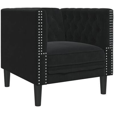 vidaXL Canapé Noir 74,5 x 71 x 70,5 cm Velours vidaXL Canapé Noir 74,5 x 71 x 70,5 cm Velours