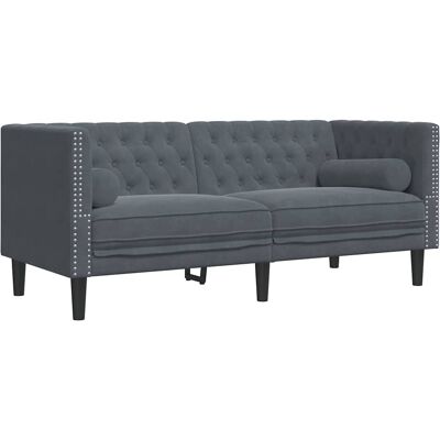 vidaXL Canapé Gris foncé 174 x 74,5 x 70,5 cm Velours vidaXL Canapé Gris foncé 174 x 74,5 x 70,5 cm Velours