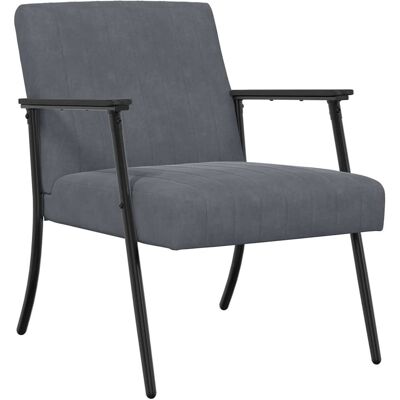vidaXL fauteuil Gris foncé 59 x 75 x 78 cm Velours vidaXL fauteuil Gris foncé 59 x 75 x 78 cm Velours