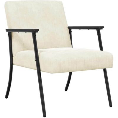 vidaXL fauteuil Crème 59 x 75 x 78 cm Velours vidaXL fauteuil Crème 59 x 75 x 78 cm Velours