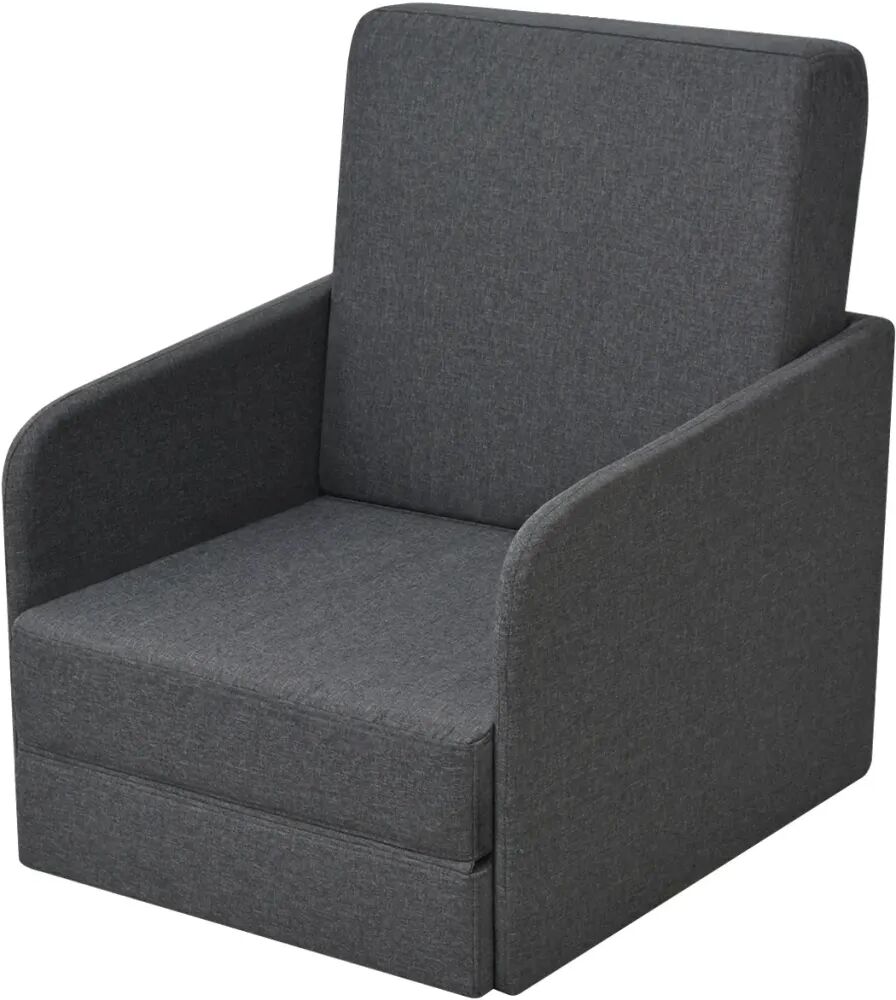 vidaXL Fauteuil convertible Gris foncé Tissu