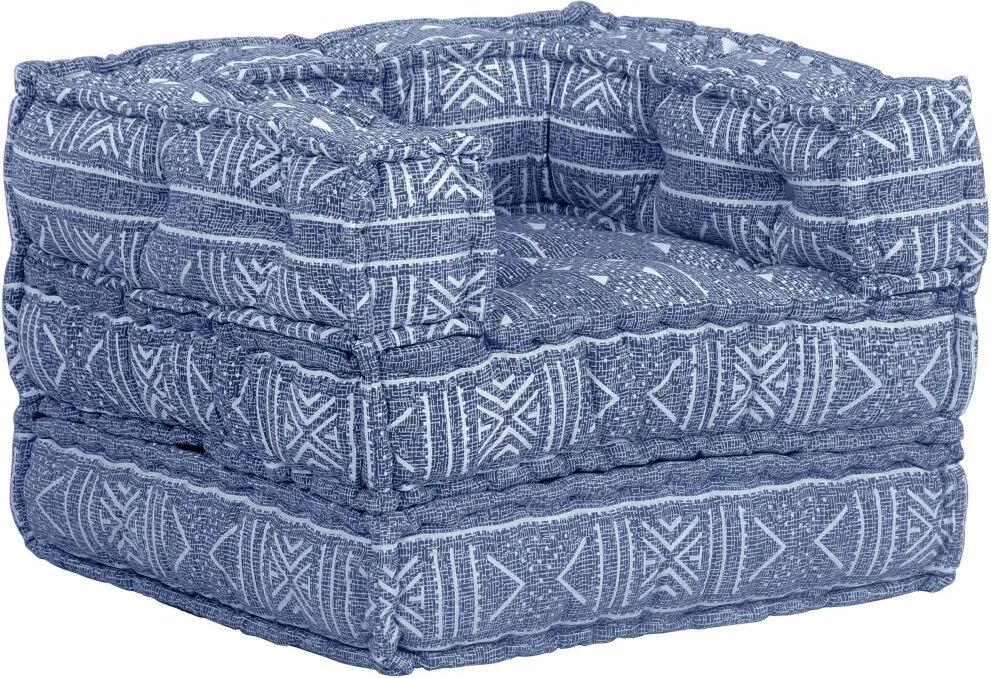 vidaXL Pouf modulaire Indigo Tissu