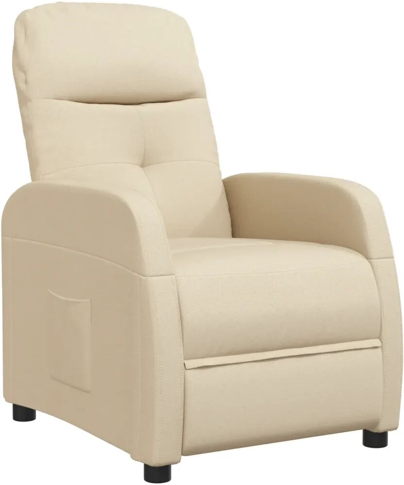 vidaXL Fauteuil inclinable Crème Tissu