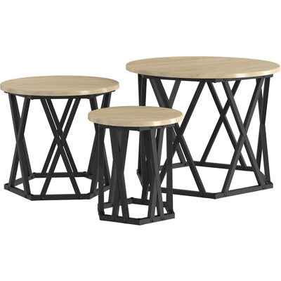 Ensemble de Tables d'Appui Modernes en Chêne Sonoma Vidaxl Ensemble de Tables d'Appui Modernes en Chêne Sonoma Vidaxl