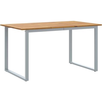 Table à manger extérieure Vidaxl - 140x80x75 cm Acier Bois Moderne Gris Table à manger extérieure Vidaxl - 140x80x75 cm Acier Bois Moderne Gris