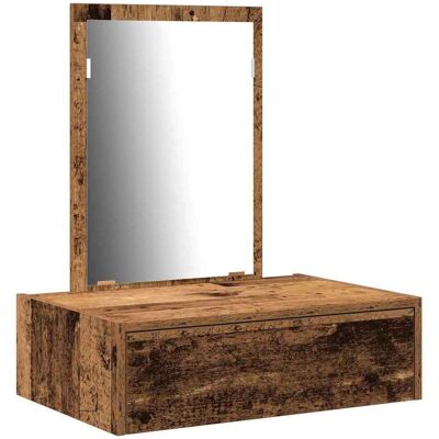 vidaXL Table de cosmétique en bois rustique - 60x40 cm - Marron - Table de beauté vidaXL Table de cosmétique en bois rustique - 60x40 cm - Marron - Table de beauté