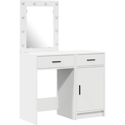 vidaXL Ensemble de Tables de Maquillage MDF Blanc - Mobilier Moderne Rectangulaire vidaXL Ensemble de Tables de Maquillage MDF Blanc - Mobilier Moderne Rectangulaire