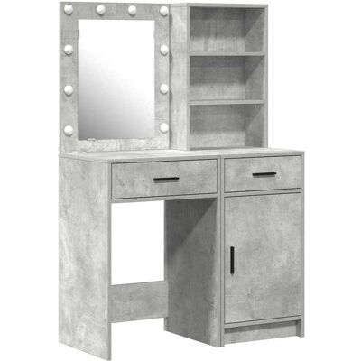 Vidaxl - Ensemble de coiffeuse gris en bois avec LED Vidaxl - Ensemble de coiffeuse gris en bois avec LED