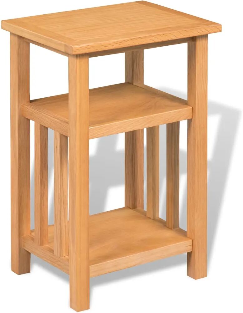 vidaXL Table d'appoint avec étagère à revues Chêne massif 27x35x55 cm