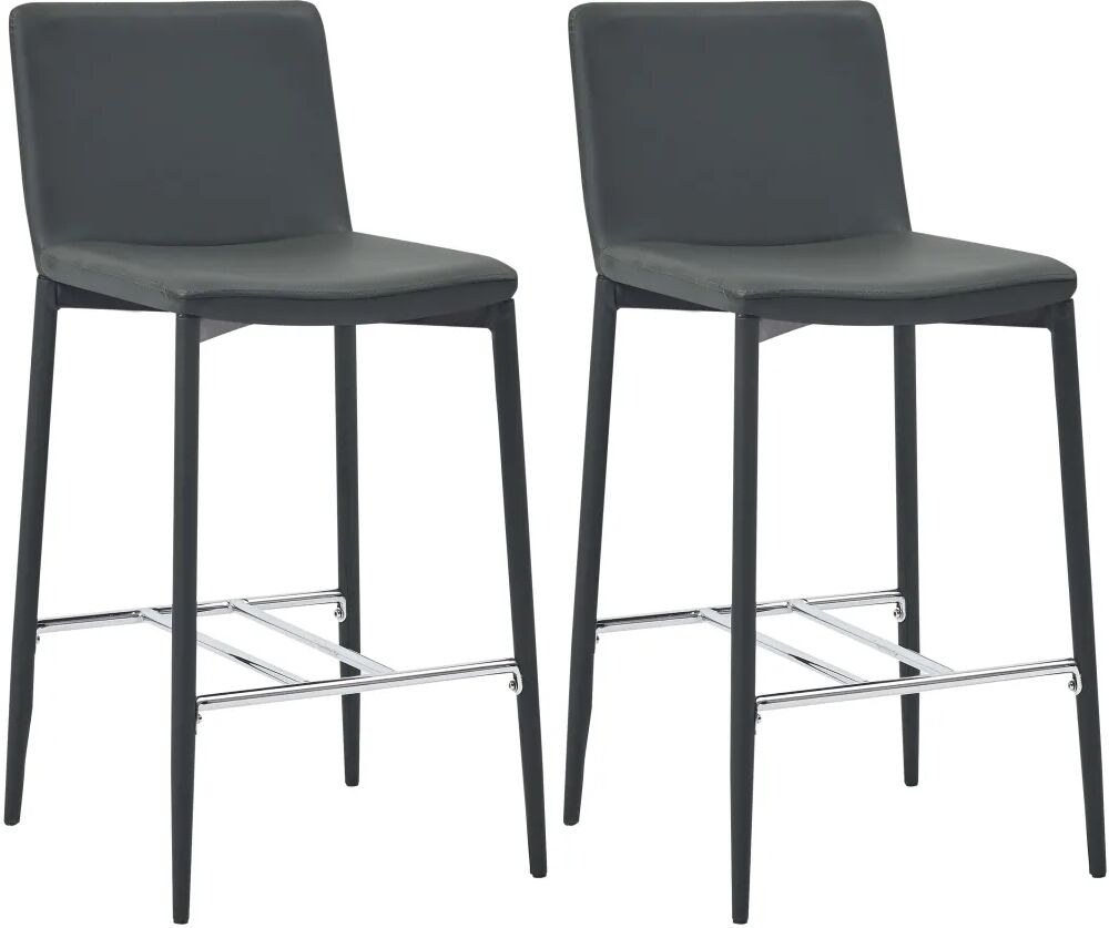 vidaXL Tabourets de bar 2 pcs Gris Similicuir