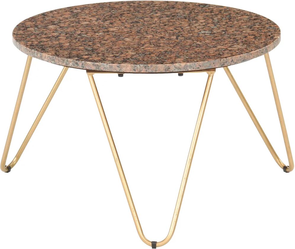 vidaXL Table basse Marron 65x65x42 cm Pierre véritable texture marbre