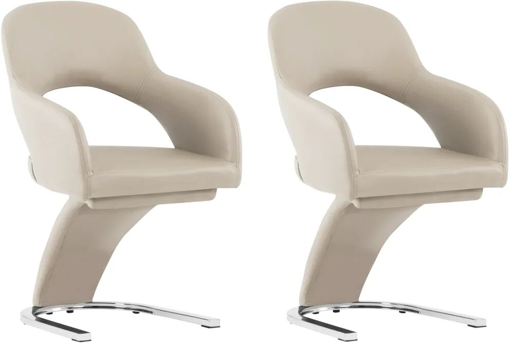 vidaXL Chaises de salle à manger 2 pcs Cappuccino Similicuir