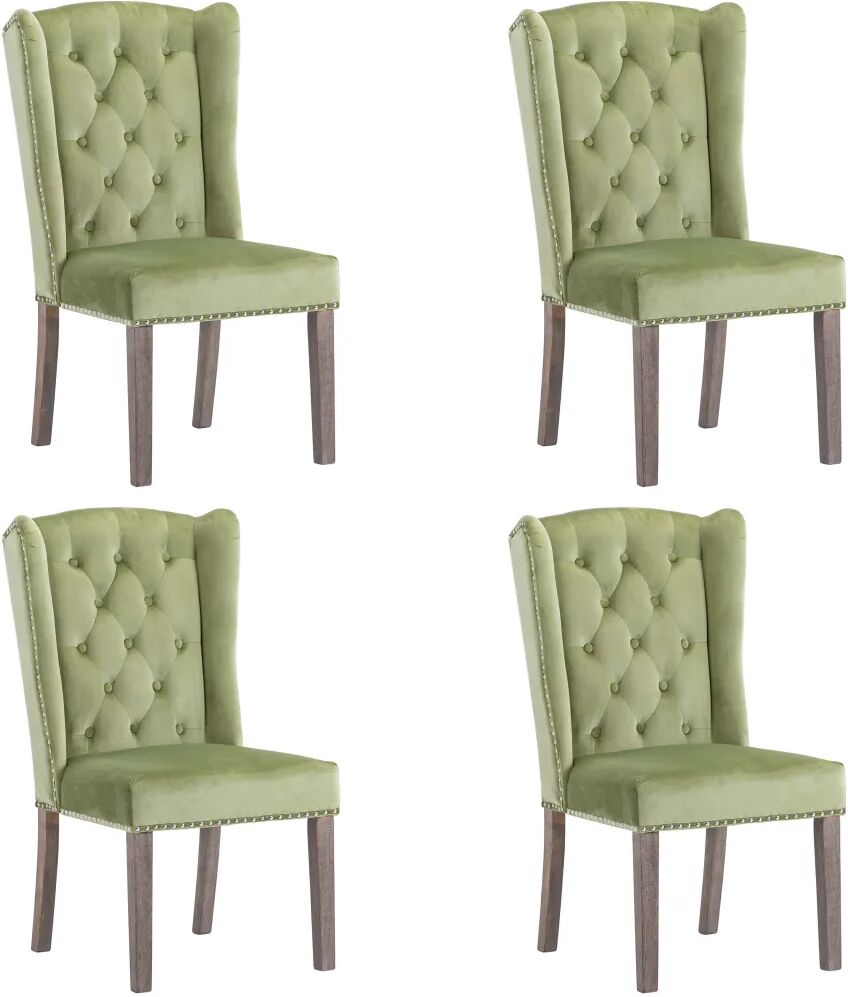 vidaXL Chaises de salle à manger 4 pcs Vert clair Velours