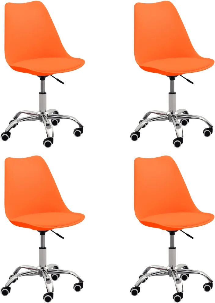 vidaXL Chaises de salle à manger 4 pcs Orange Similicuir