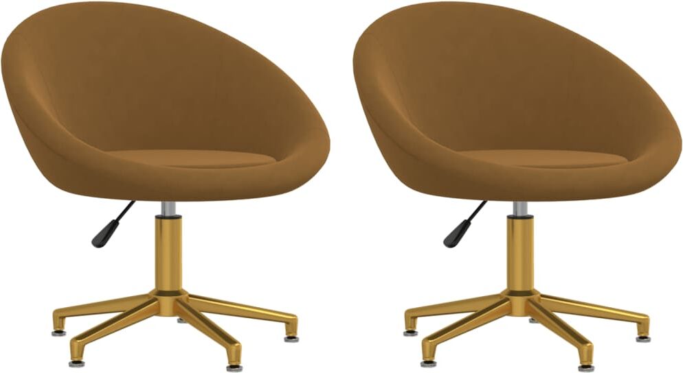 vidaXL Chaises de salle à manger 2 pcs Marron Velours