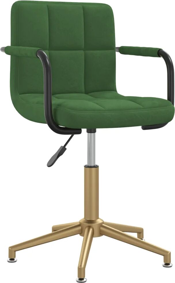 vidaXL Chaise pivotante de salle à manger Vert foncé Velours