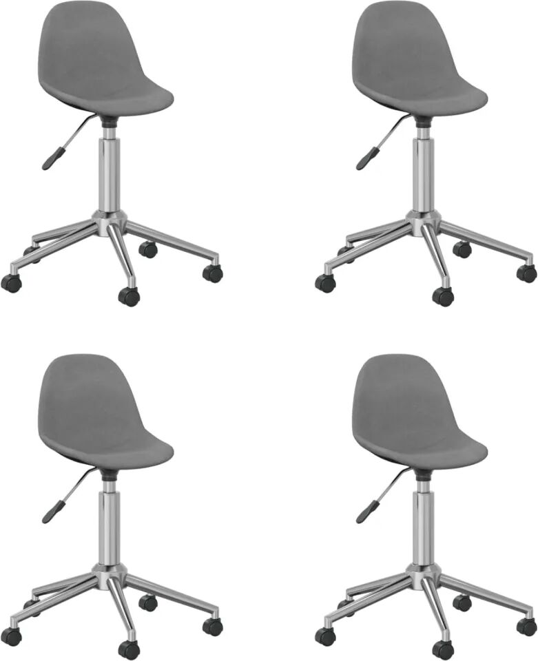 vidaXL Chaises pivotantes de salle à manger 4 pcs Gris clair Tissu