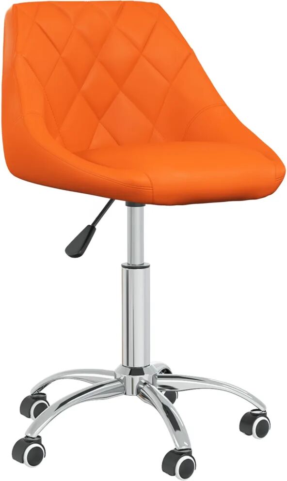 vidaXL Chaise pivotante de salle à manger Orange Similicuir