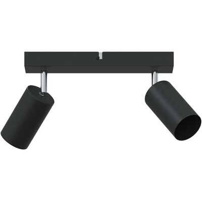 vidaXL Spot de plafond avec des projecteurs Noir 26 x 6 x 16 cm Métal vidaXL Spot de plafond avec des projecteurs Noir 26 x 6 x 16 cm Métal
