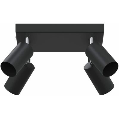 vidaXL Spot de plafond avec des projecteurs Noir 26 x 26 x 16 cm Métal vidaXL Spot de plafond avec des projecteurs Noir 26 x 26 x 16 cm Métal