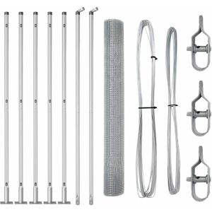 Clôture de jardin vidaXL avec 7 poteaux - Acier galvanisé durable Clôture de jardin vidaXL avec 7 poteaux - Acier galvanisé durable