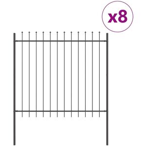 vidaXL - Clôture de Jardin Pointe de Lance Grise 13,6x1,5 m - Panneau de clôture vidaXL - Clôture de Jardin Pointe de Lance Grise 13,6x1,5 m - Panneau de clôture