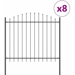 Clôture de jardin Vidaxl avec arc gris 13,6x1,25 m en acier Clôture de jardin Vidaxl avec arc gris 13,6x1,25 m en acier